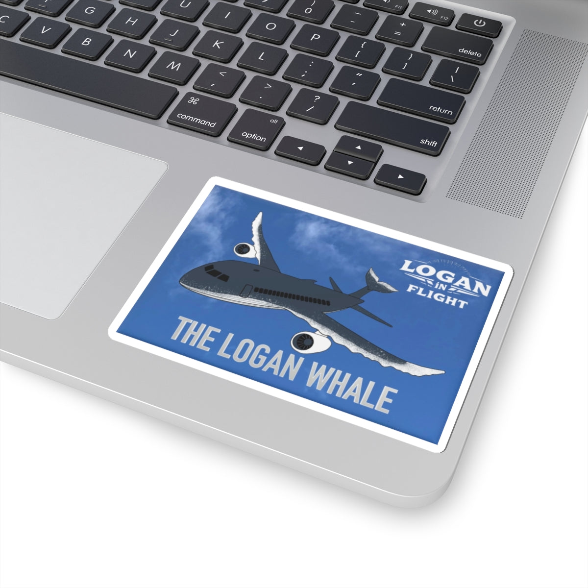 The Logan Whale Sticker - Logan in Flight