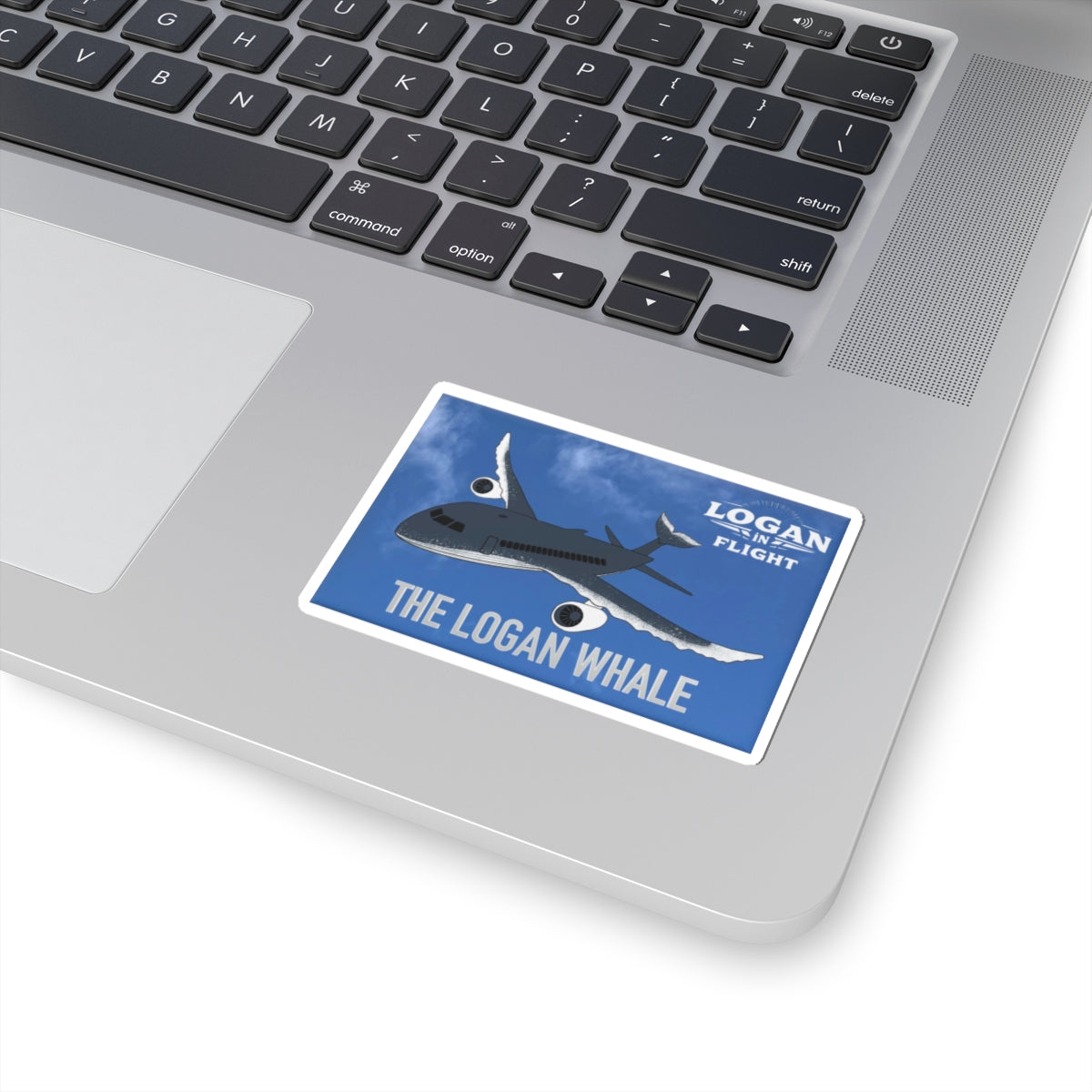 The Logan Whale Sticker - Logan in Flight